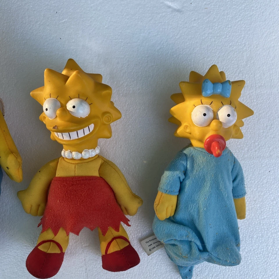 The Simpsons’ Complete Family Plushies Hard Face Dolls 1990; Set Of Five - Image 4 of 4