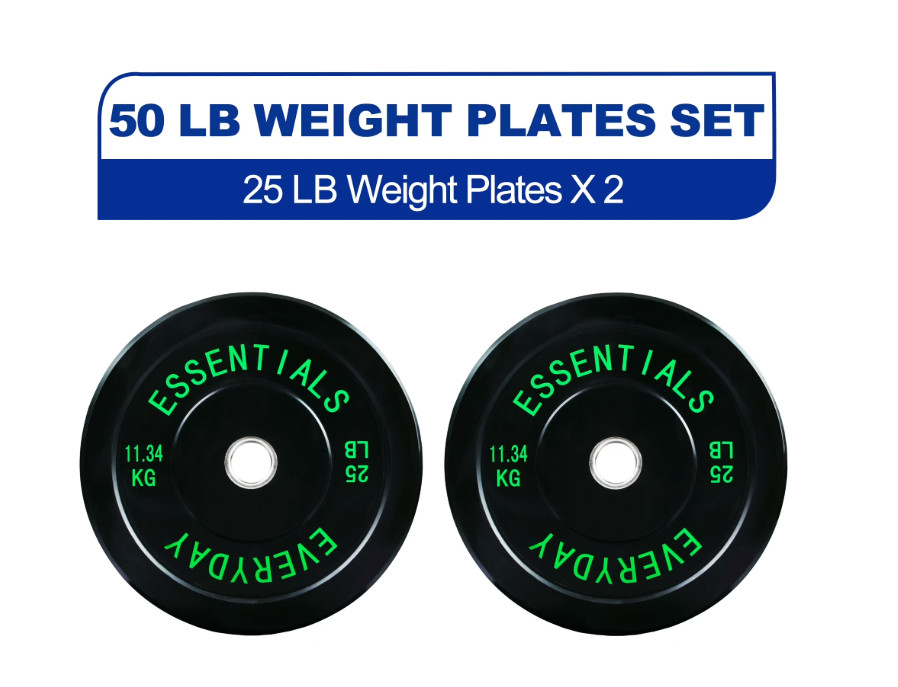 (SHIPS TODAY!!) 25 lbs Pair Olympic Bumper Weight Plates Home Gym Fitness 