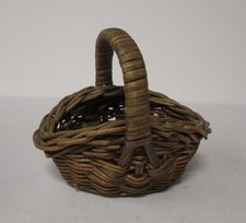 small miniature woven basket rattan wicker w/ handle unbranded mini dusty