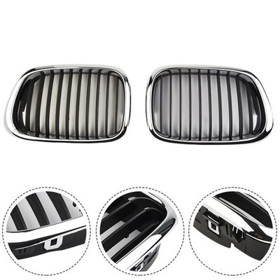 2Pcs For 1997-2003 E39 5series 525 530 535 540 M5 Front Chrome Grille Grill