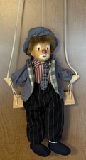 Vintage Clown Marionette Puppet/Swing 19" Clown Itself Porcelain/Ceramic Head