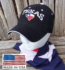 USA MADE Embroidered TEXAS MAP FLAG Baseball Style CAP HAT Adjustable Cotton