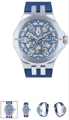 Edox Delfin Mecano Automatic Watch 43mm Stainless Steel Blue Dial From Japan
