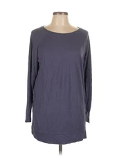 The Company Store Women Gray 3/4 Sleeve T-Shirt L