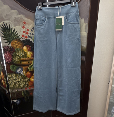 Halara Women's xs petite Light Wash Blue Wide-Leg Stretch Denim Jeans 5-Pocket