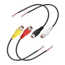0.7FT RCA to Bare Wire Speaker Cable RCA Female Plug