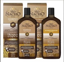 TIO' Nacho' Efecto Anti-Canas Shampoo y Acondicionador Anti-Cada con Henna Eg...