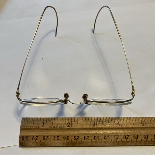 Vintage AO American Optical 1/10 12K Gold Filled Women's(?) Rimless Eye Glasses - Picture 3 of 9