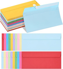 50 Pack Colorful 10 Business Envelopes Self Seal Standard Envelopes for Offi...
