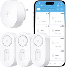 Smart Water Leak Detector 3 Pack Wifi Long Range Alarm 5 Year Battery