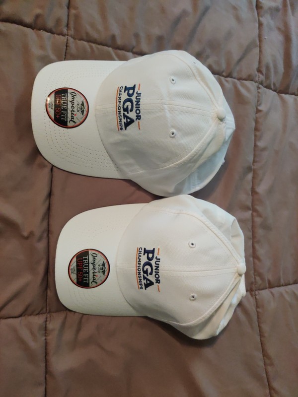 Set 2 New Embroided Junior PGA Championship Golf Hats. Adjustable Strapback