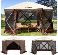 12 * 12ft 6 Sided Pop-up Canopy Shelter Tent with Mesh Windows, Portable tent