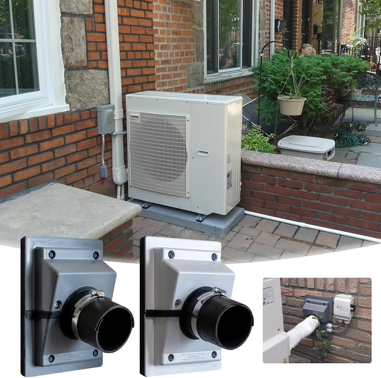 Adjustable Indoor/Outdoor HVAC Wall Penetration&LineSet Cover for Split System