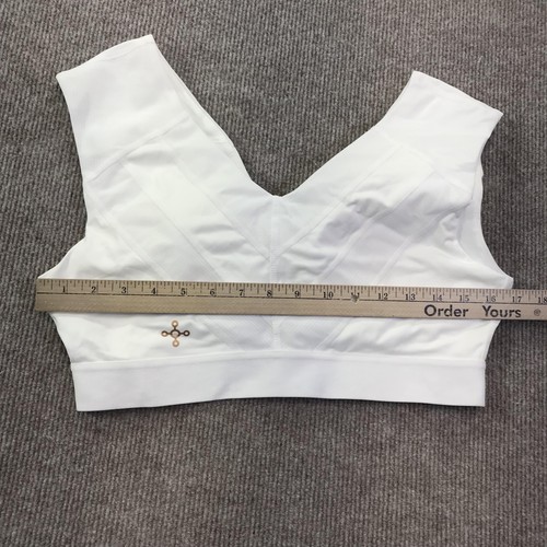 Tommie Copper Sports Bra Womens XL White Zip Front Znergy Shoulder Support - Picture 6 of 9