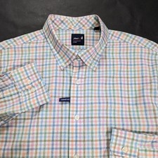 138 johnnie-O Performance Button Down Shirt Kyler Maliblu Size XL Plaid