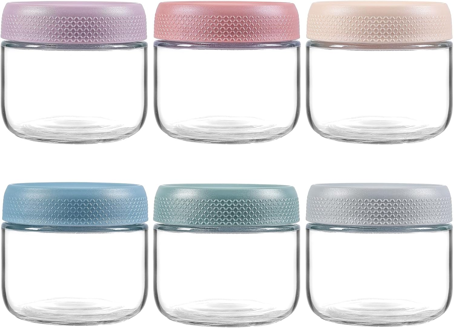 6-Pack 8Oz Glass Jars with Airtight Lids, Overnight Oats Containers with Lids, W