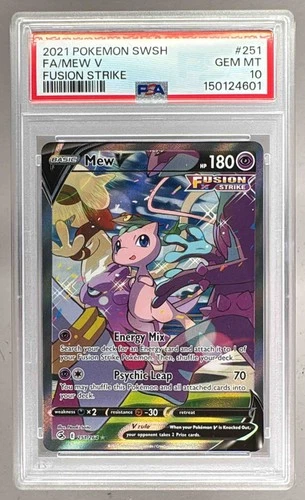 2021 Pokemon Sword & Shield Fusion Strike 251 Mew V PSA 10 150124601