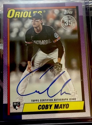 2025 TOPPS BASEBALL '90 ANNIVERSARY COBY MAYO AUTO RC  Made 2 Grade Orioles