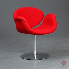 Artifort Little Tulip Chair Stoff Rot - Lounge Drehstuhl Stuhl drehbar Aluminium