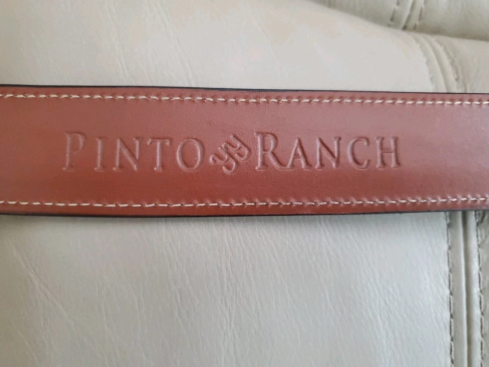 Cinturón Pinto Ranch Genuino Americano Piel de Cabra EE. UU. Hecho a Mano Marrón Para Hombres Talla 40 Foto 4 de 4