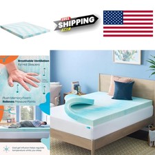 Cooling Gel Infused Memory Foam Mattress Topper 4 Inch Full Size Pressure Relief