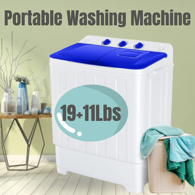 #ad Portable Washing Machine 30LBS Twin Tub Mini Compact Laundry Washer for Home APT $199.99