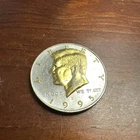 DANBURY MINT - 1995 D UNCIRCULATED KENNEDY HALF DOLLAR -  GOLD AND SILVER PLATED