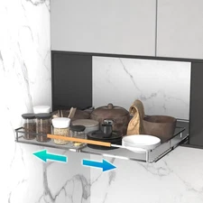 Expandable Pull Out Cabinet Organizer, Adjustable Width 20.5~37.5" W x 22.7" ...