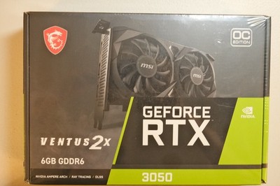 MSI GeForce RTX 3050 6GB GDDR6 Ventus 2x Graphics Card New and Sealed.