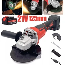 Brushless Cordless Angle Grinder with 21V Battery Charger & Cutting Disc Power