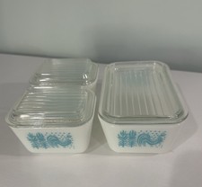 Pyrex Vintage Amish Butterprint 501 And 502 Refrigerator Set Of 6