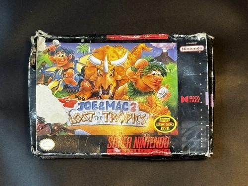 snes Joe & Mac 2 Lost In Tropics, Box and white insert only - Picture 1 of 9