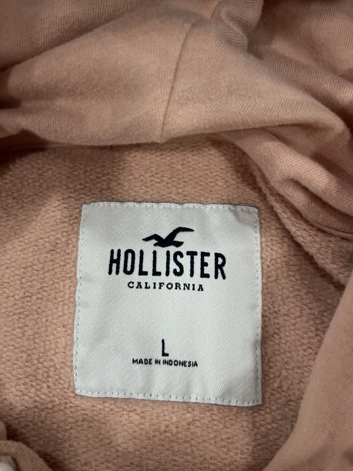 Hollister-Mujer/Adolescente Pullover Sudadera con Capucha-Grande-Rosa-Bordado-Casual Foto 4 de 4