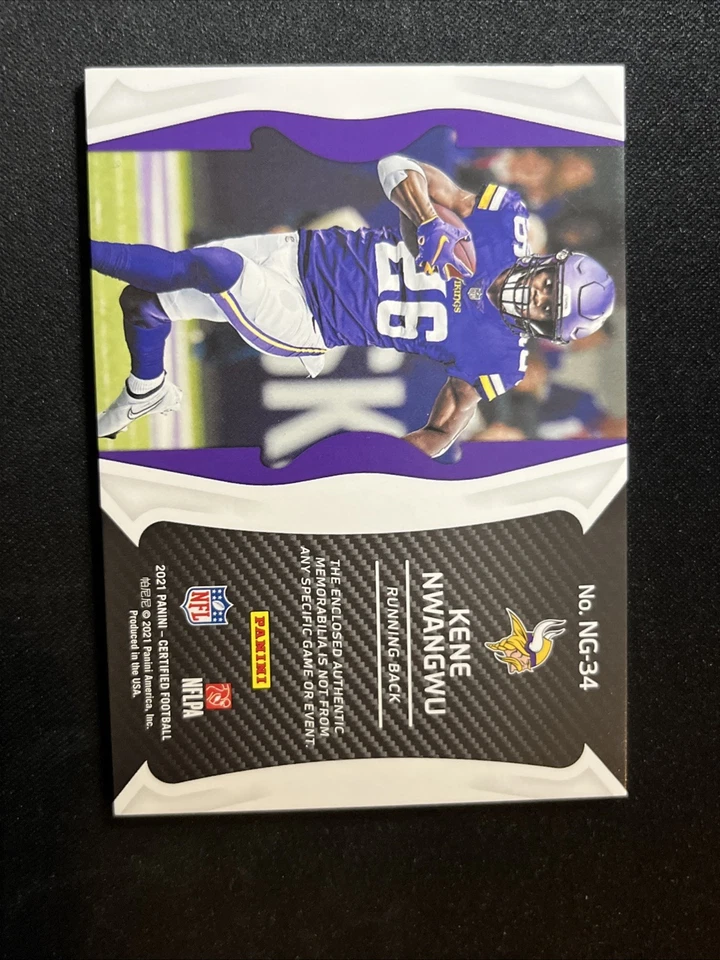 2021 Panini Certified Football RC New Generation NG-34 Kene Nwangwu - Image 2 of 2