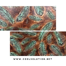 Cowhide Embossed Leather Plumas Mesa, Custom Cuts, Leather Sheets by Square