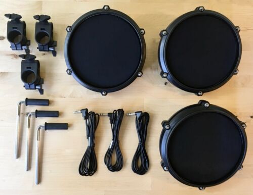 Set of 3 - NEW Alesis Turbo 8" Single-Zone Mesh Pads Pack-Drum,Clamp,Rod,Cable 1 - Picture 1 of 6
