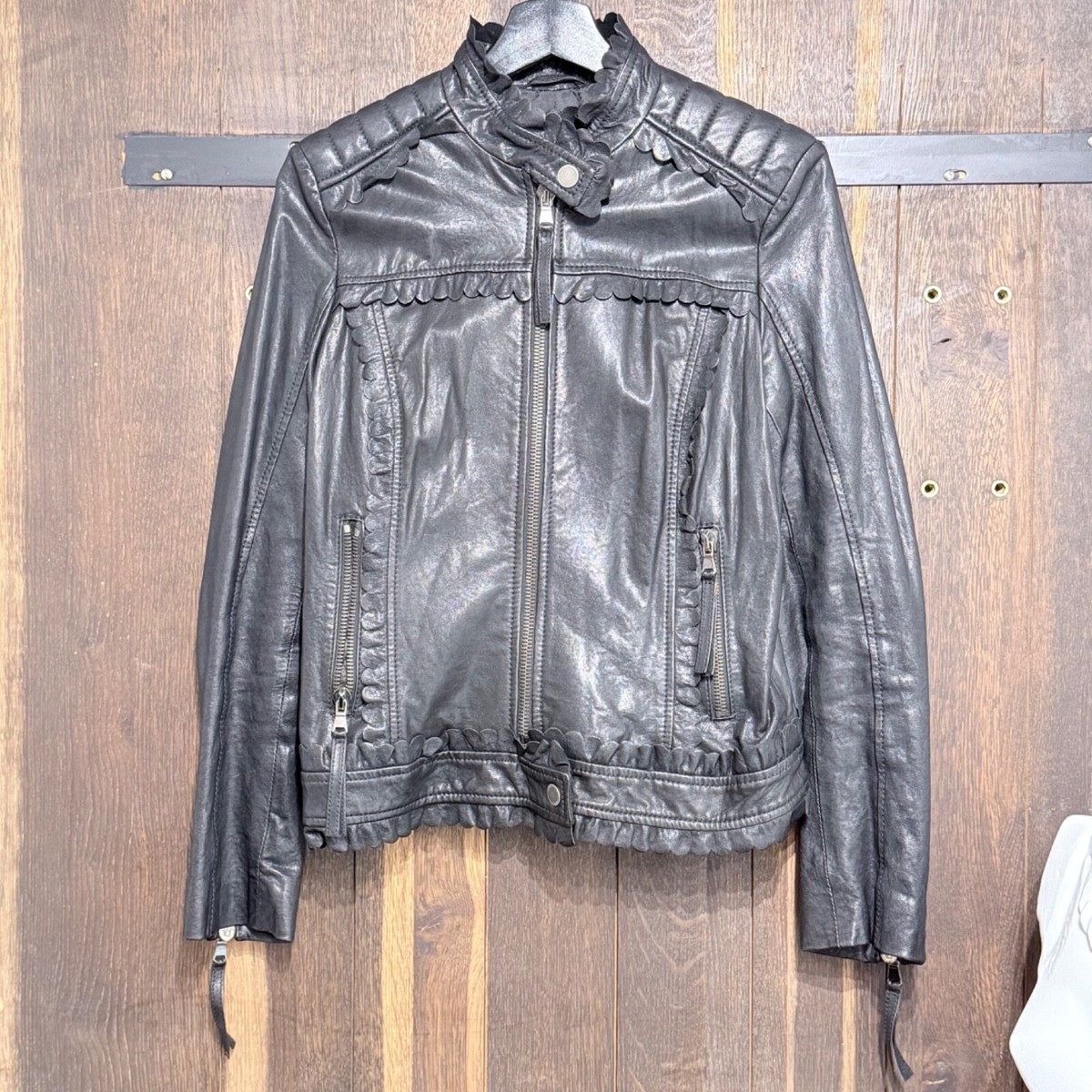 RED VALENTINO Leather Jacket Biker Black Sz M US 6 | eBay