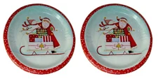 Craftmaster 36 Paper Appetizer Dessert Plates Santa Sleigh Christmas 6.75"