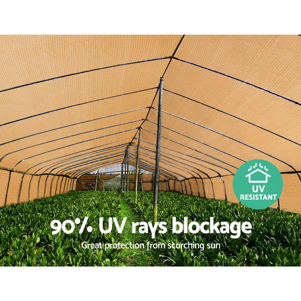 Heavy Duty 90 UV Shade Cloth 3.66x30m Sun Protection for Plants Beige
