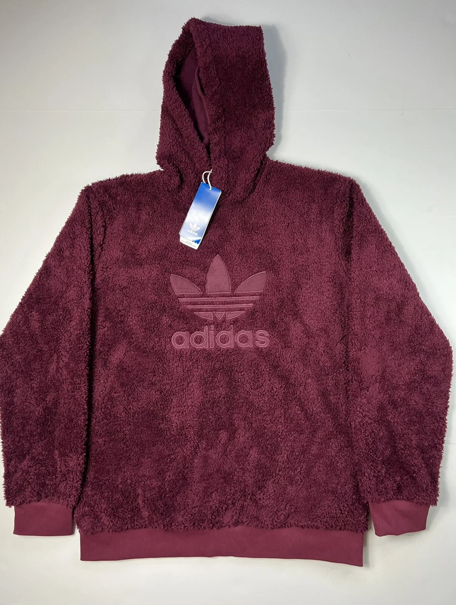 Stor Kritik Koncession Men&#039;s Adidas Winterized Fuzzy Maroon Trefoil Hoodie (small) | eBay