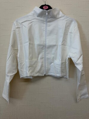 Damen Frauen Off-White Winter Reißverschluss Jacke Körperwärmer