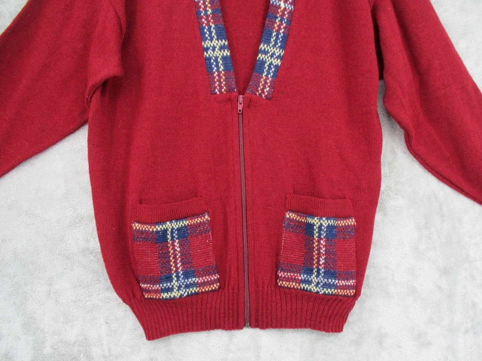 Vintage Pendleton Sweater Mens Medium Wool Cardigan Grandpa Pocket Preppy Plaid - Image 4 of 4