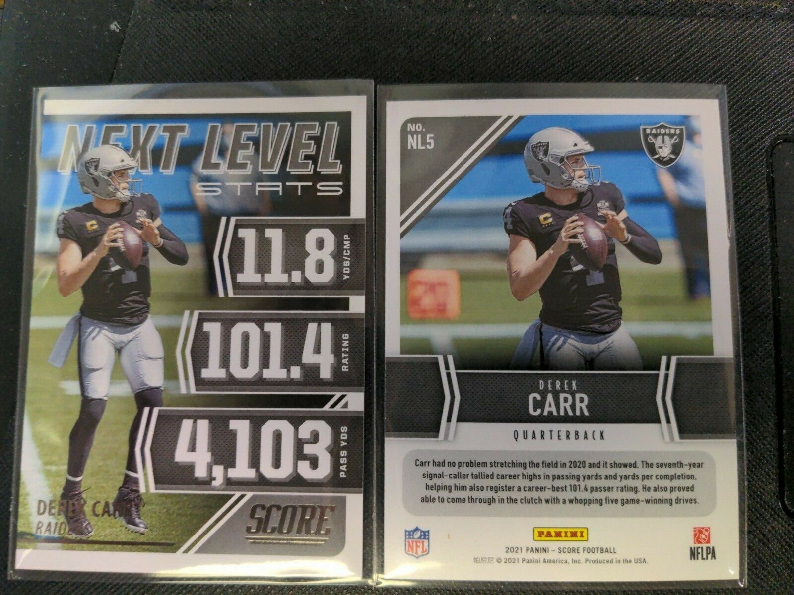 2021 Panini Score Football NL5 Derek Carr Las Vegas Raiders NFL Trading  Cards | eBay