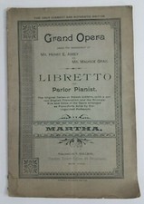 Grand Opera Libretto & Parlor Pianist Martha French / English program booklet