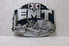 1990 SISKIYOU BELT COMPANY 5-89 ENAMELED ON SOLID PEWTER EMT BELT BUCKLE