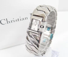 Christian Dior Ladies Watch Quartz D72-100 Art Deco Battery Replaced w/Box