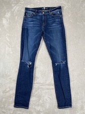 Seven 7 For All Mankind Jeans Womens 27 The Skinny Distressed Ripped