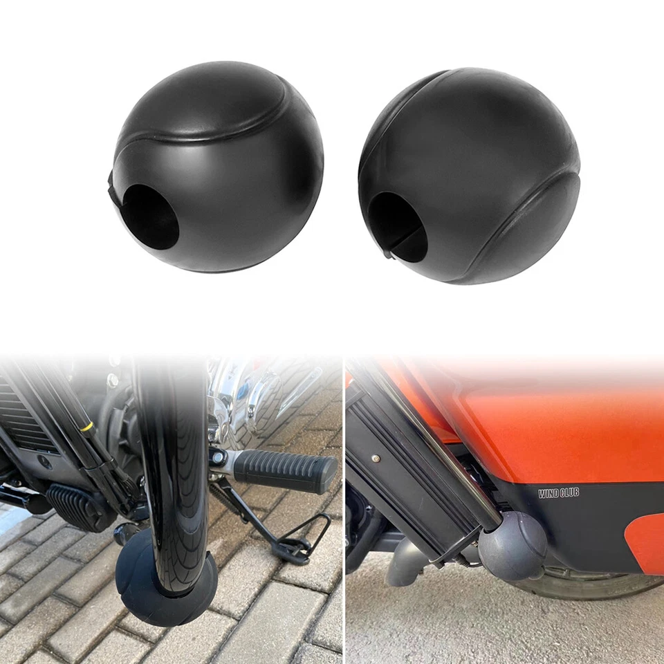 Se adapta a Harley Honda Yamaha Suzuki Protector de motor Barra de choque Protector de bola de goma Foto 4 de 4