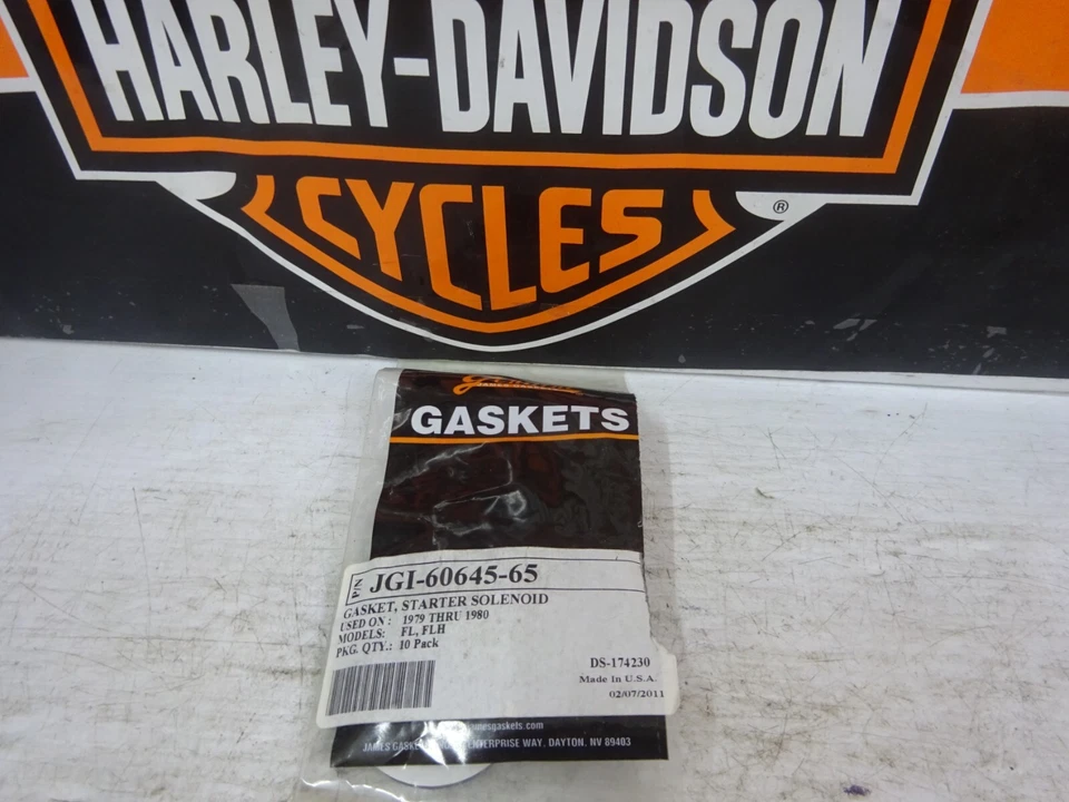 JUNTA DE SOLENOIDE DE ARRANQUE VINTAGE Harley BTs XLs ELECCIÓN RPL 60645-65 PAQUETE DE 4 Foto 2 de 4