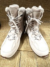 Jack Wolfskin Tall White Leather Boots $450 TRY ON